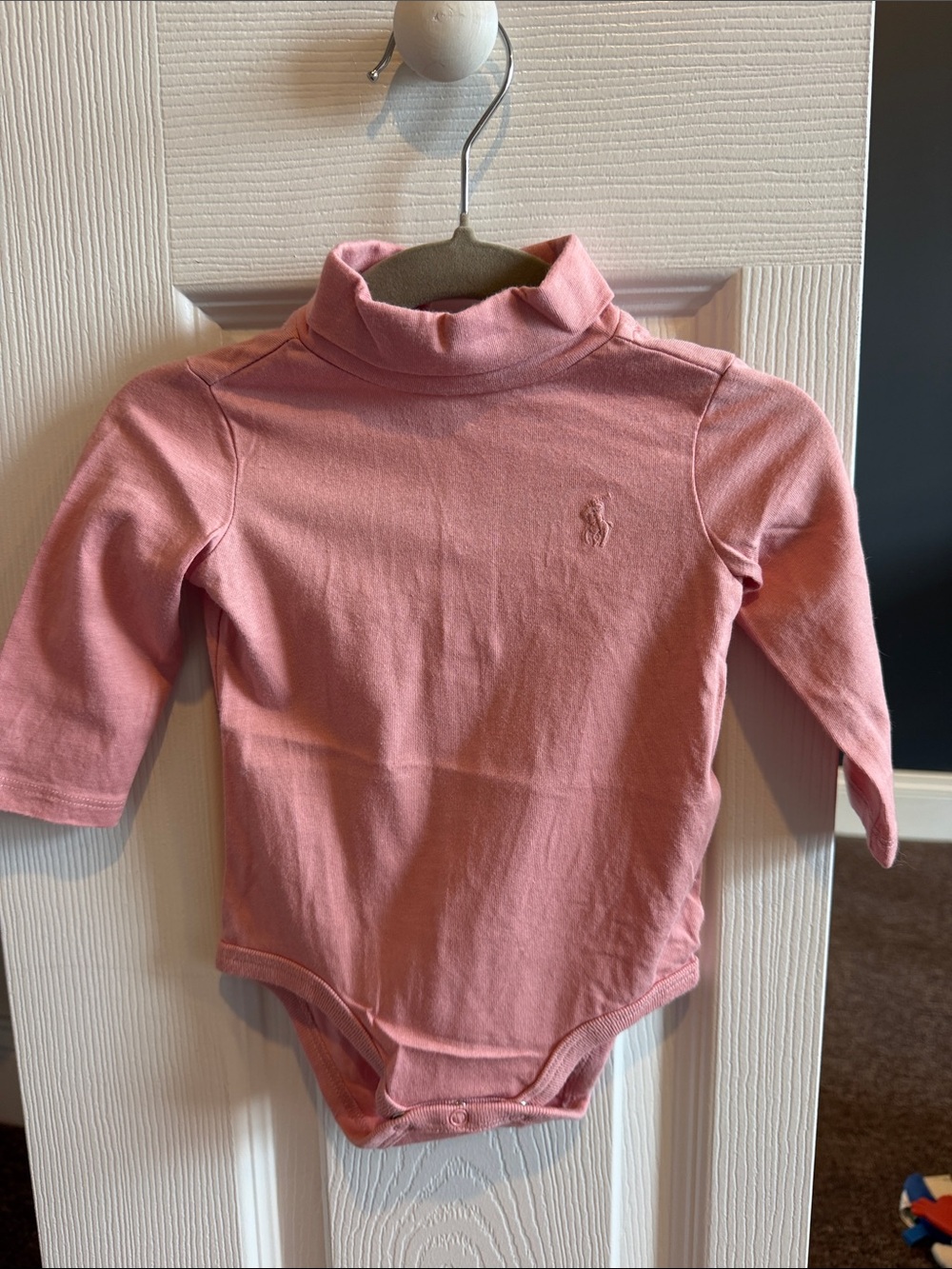 Ralph Lauren baby girl Pink Long-Sleeve Turtleneck One-Piece 3 months